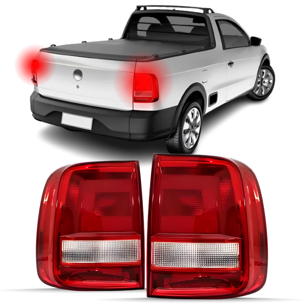 Par/Un Lanterna Traseira Saveiro G7 2016 2017 2018 2019 Bicolor Sinaleira Trazeira Iluminação Ré em Oferta na Shopee
