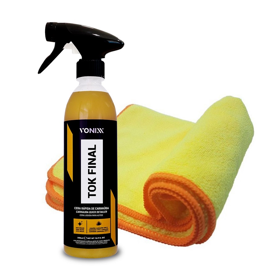 Kit Cera Líquida Tok Final 500ML Vonixx + Flanela de Microfibra Autoamerica
