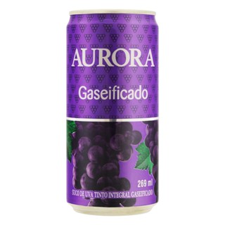 Suco Gaseificado Integral Uva Tinto Aurora Lata 269ml