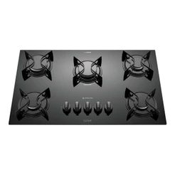 Cooktop 5 Bocas Preto com Mesa de Vidro Atlas U Top Bivolt