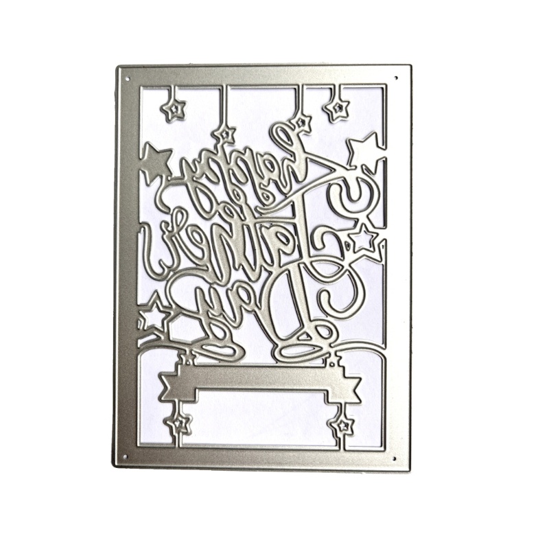 SA Aço Carbono DIY Retângulo Feliz Dia Dos Pais Corte Morre Embossing Stencils Modelo Para Álbum De Papel Decorativo Car