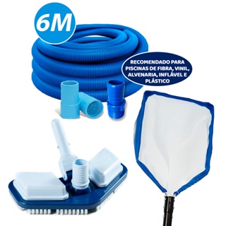 Kit De Limpeza De Piscina Com Mangueira 6m Aspirador Peneira Para Fibra Vinil Inflável Alvenaria em Oferta na Shopee
