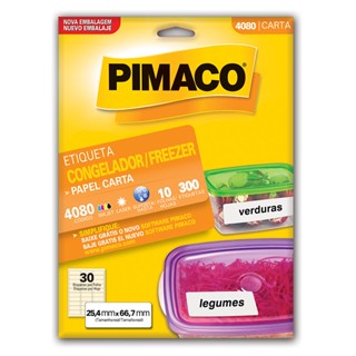 Etiqueta inkjet/laser para congelador e Freezer 4080 com 10 folhas Pimaco