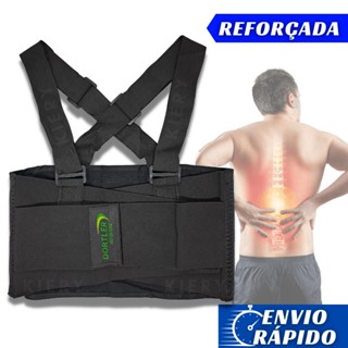 Cinta Colete Lombar Reforçada Elástica Ajustável EPI Corretor de Postura Carregar Peso