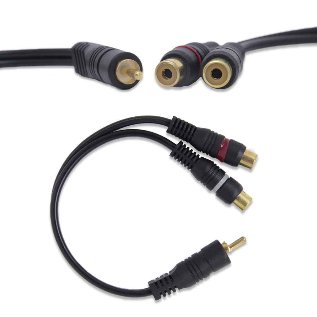 Cabo Y RCA KX3 1 Macho 2 Fêmeas 3,6mm 30cm Preto Som Automotivo Modulo Carro em Oferta na Shopee