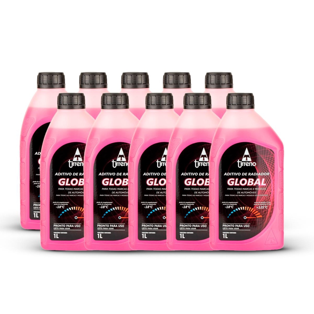 Aditivo Radiador Rosa Global Pronto Uso 10 unds