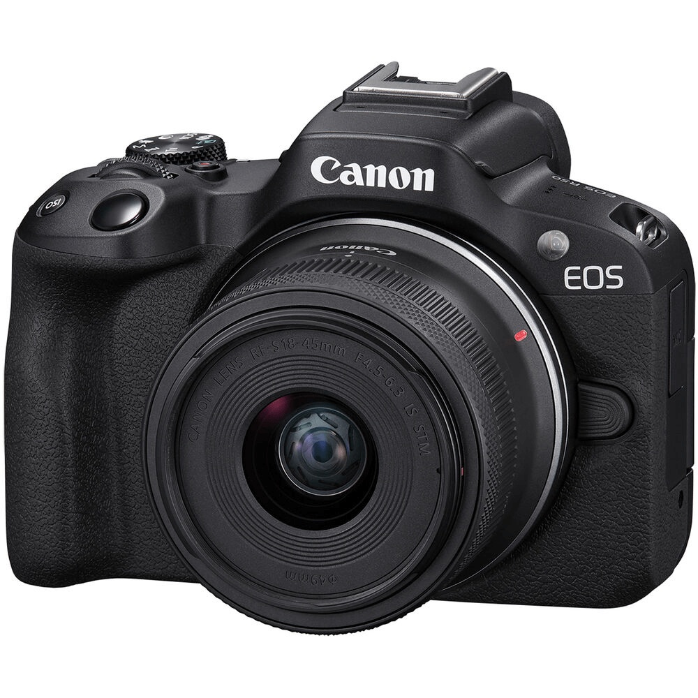 Câmera Canon EOS R50 Mirrorless com Lente RF-S 18-45mm IS STM (Preta)