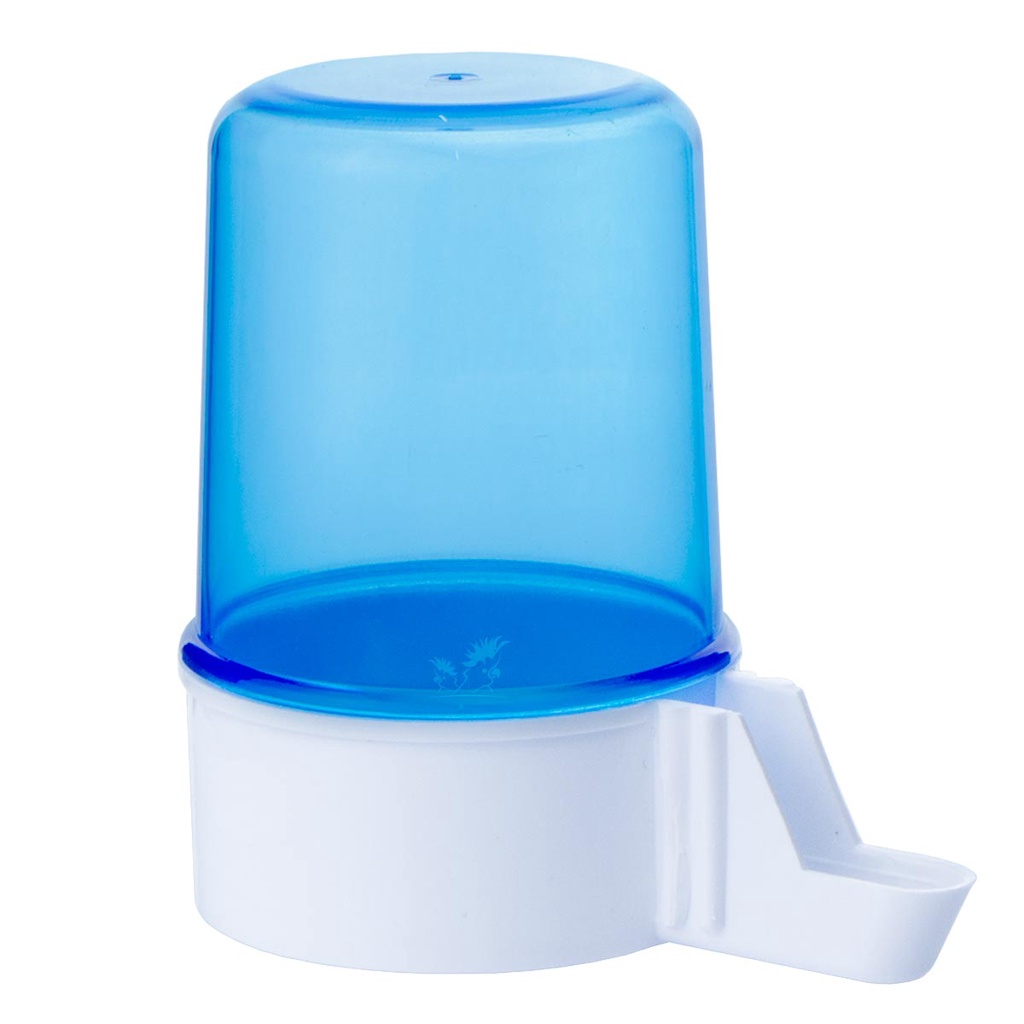 Bebedouro Automático Italiano Azul 300ml Malha Fina Canário Curió Coleiro Azulão Bigodinho Periquito