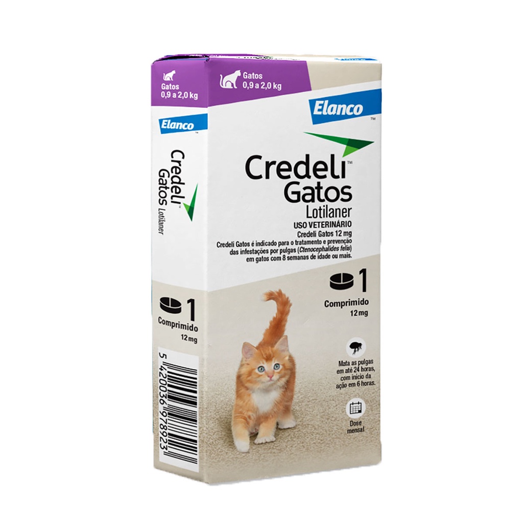 Credeli Antipulgas e Carrapatos para Gatos 12mg Elanco 1 Comprimido