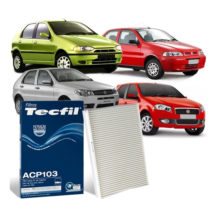 Filtro De Cabine Ar Condicionado Palio Siena Strada G1 G2 G3 | Tecfil ACP103