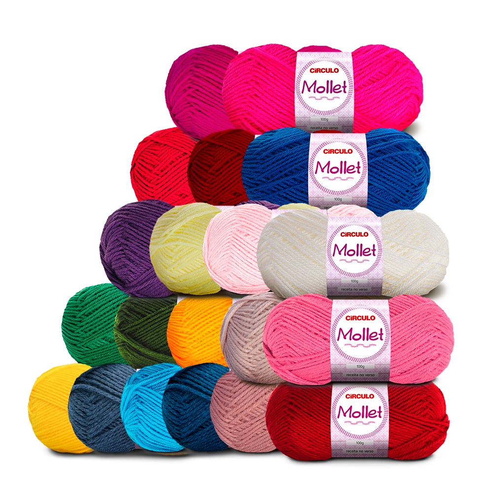 Lã Fio Mollet Círculo 100g 200m Novelo - Tricô e Crochê 2/2 em Oferta na Shopee