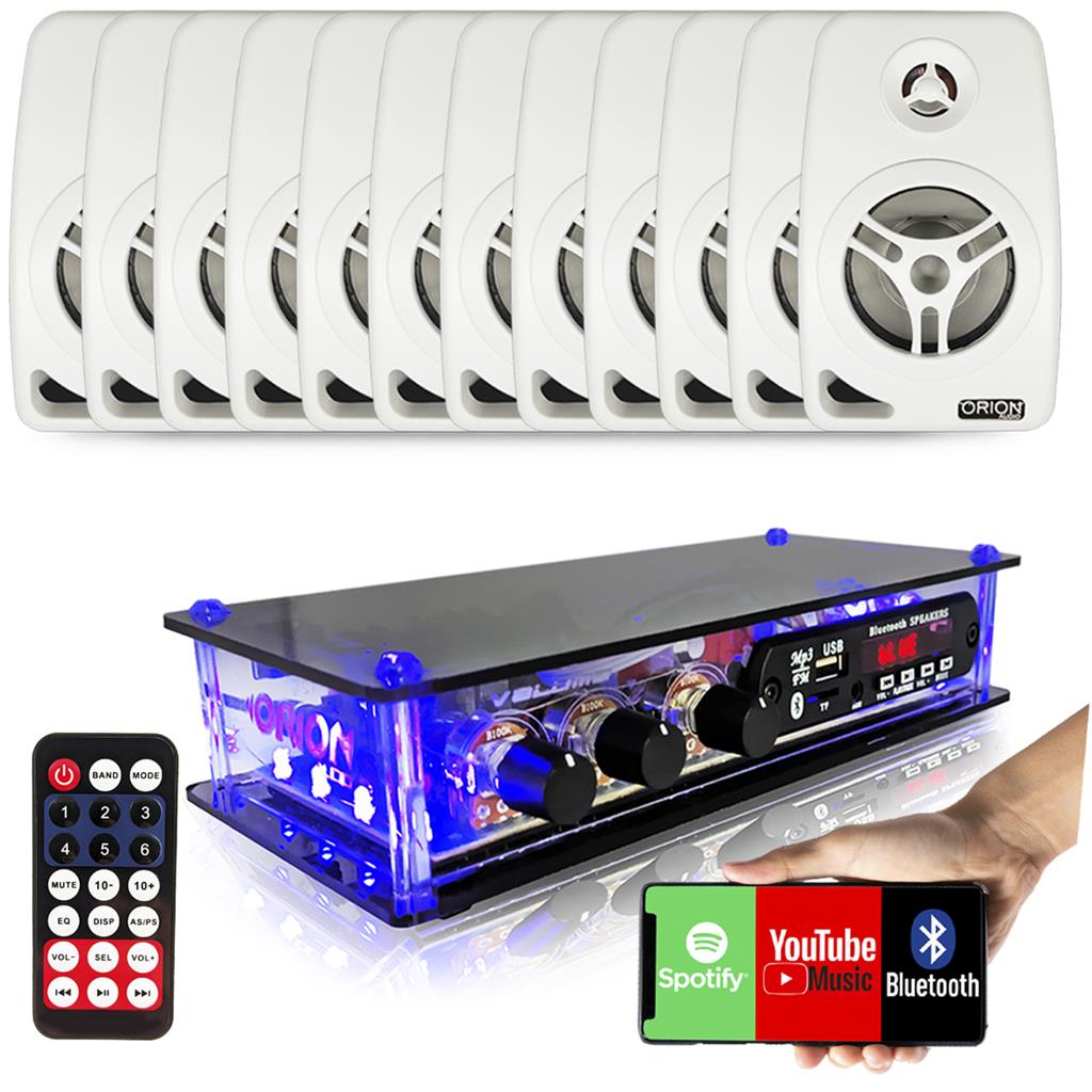 Kit Som Ambiente 12 Caixas De Som + Amplificador Bluetooth