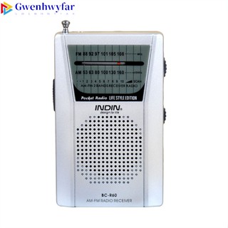 GWEN BC-R60 Rádio De Bolso AM FM Portátil Operado A Bateria Com Conector Para Fone De Ouvido Antena Telescópica Interior E Exterior