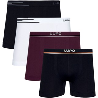 Kit com 4 Cuecas Boxer Microfibra sem Costura Lupo