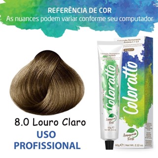 Coloração Permanente Sem Amônia Nº 8.0 Nova Coloratto 60g