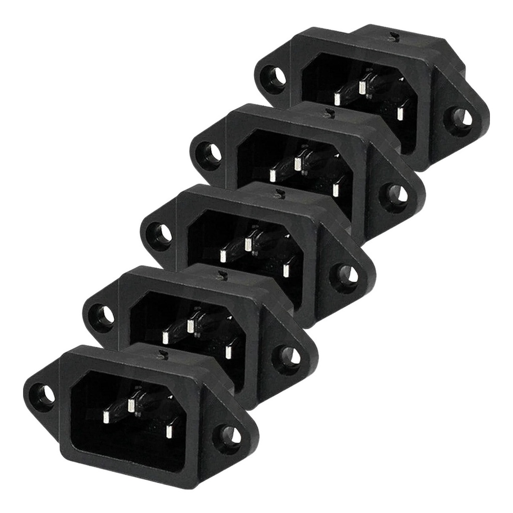 Tomada Tripolar Macho 3 Pinos Para Painel AS-02 250VAC 10A - Kit 5 Peças em Oferta na Shopee