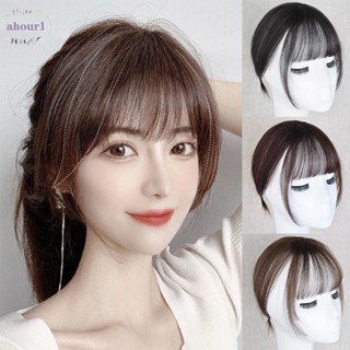 Ahour1 Cobertura Completa De Fibra De Alta Temperatura Com Extensões De Cabelo Sintético Peruca 3d Ar Franja Top Cabelo Franja / Multicolor
