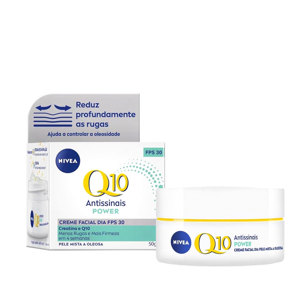 Creme Facial Antissinais Q10 Power Pele Mista a Oleosa Nivea - 50g em Oferta na Shopee