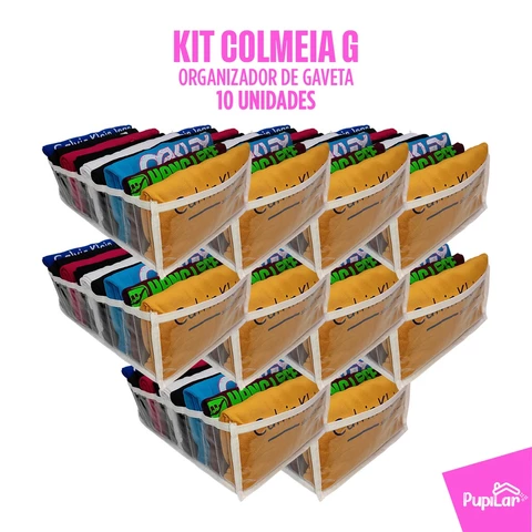 Kit 10 Colmeias Organizadoras G Para Camisetas (10x25x35) Guarda Roupas Armário  - Pupilar