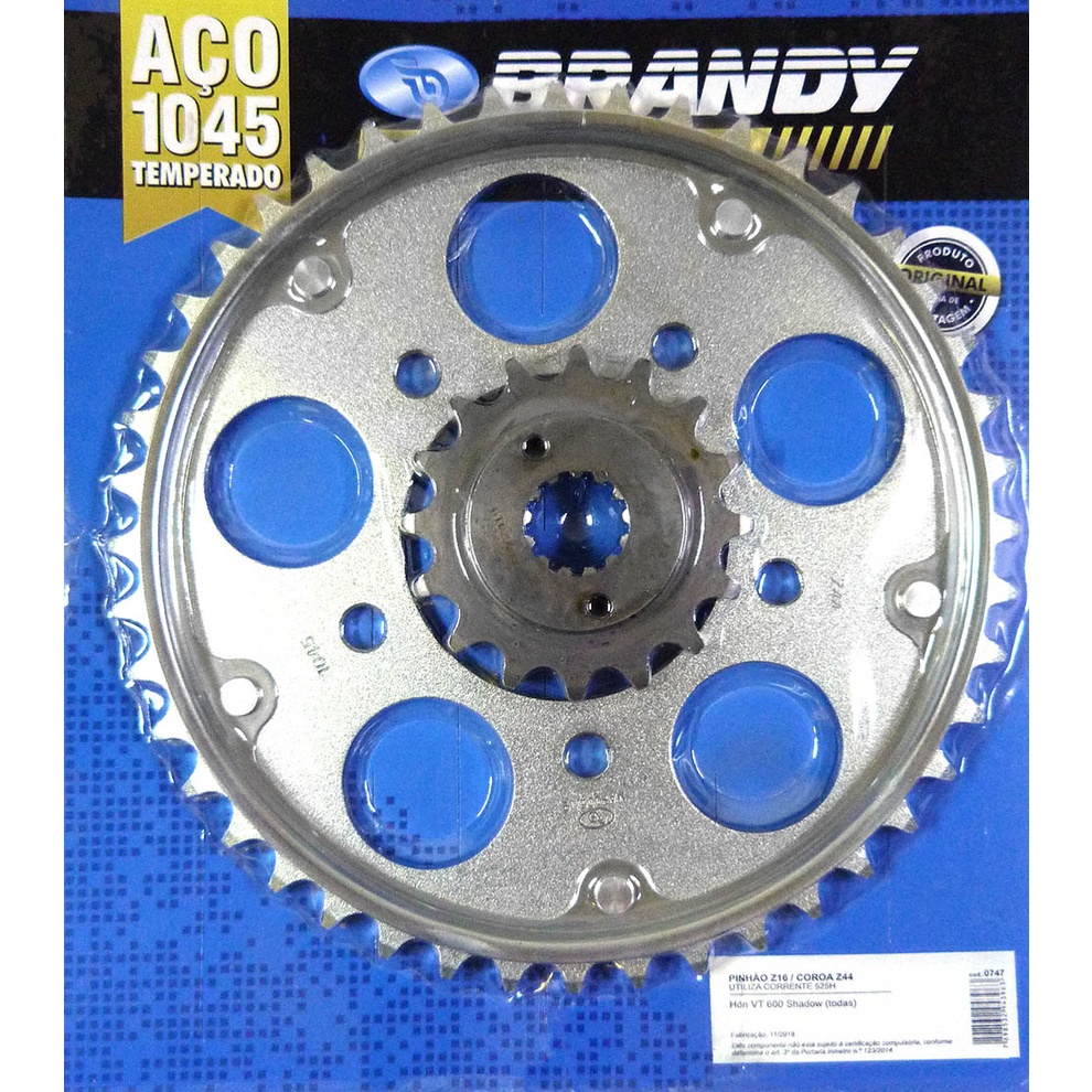 Kit Relação para Moto Honda VT 600 Shadow Sem Corrente - Brandy