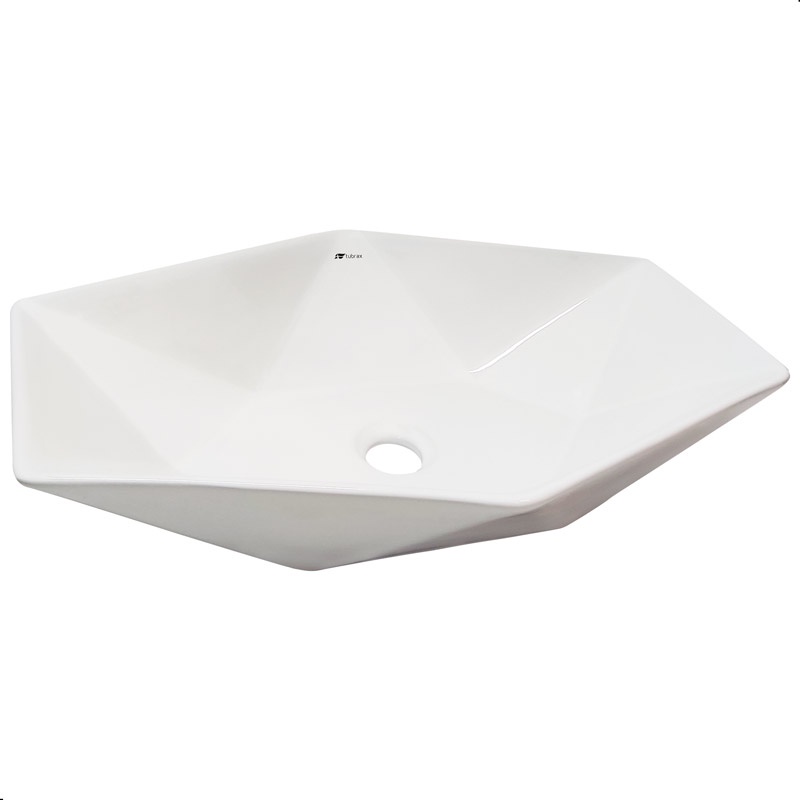CUBA PIA CERAMICA PORCELANA BANHEIRO LAVABO DE APOIO DIAMANTE BRANCA 63x41 TUBRAX - BAB0021 em Oferta na Shopee