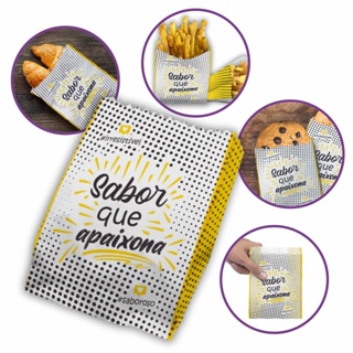 Saco Kraft Multiuso (PP) Sabor que Apaixona - 500 Unidades - Batata, Doces, Cookies, Salgados, Petiscos... em Oferta na Shopee