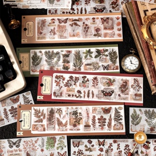Journamm 6pcs/pack Vintage Plant Sticker Scrapbooking Materiais De Raspagem DIY CUT Decorador De Lixo Planeador De Jornal Estética Papelaria em Oferta na Shopee