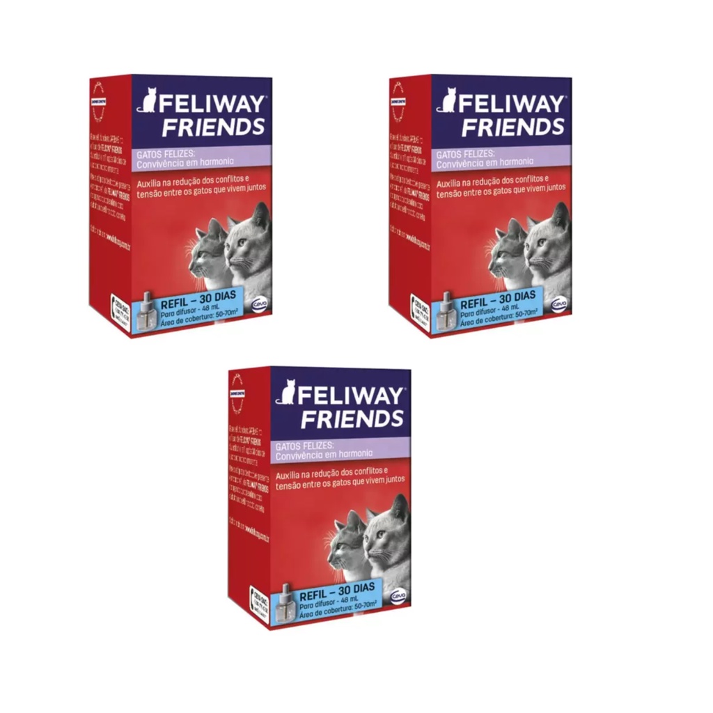 3unid Feliway Friends Refil 48ml Adaptação Gatos Ceva em Oferta na Shopee