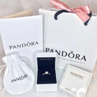 Anel Promessa Pandora Com Caixa E Saco De Papel