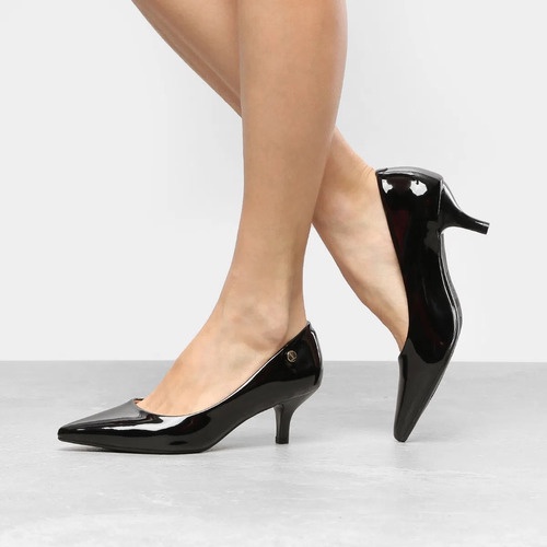 Sapato Feminino Scarpin Bico Fino Social Salto Baixo Vizzano 1122828