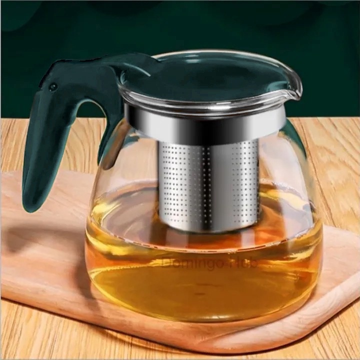 Bule Chaleira de Vidro com Infusor em Aço Inoxidável para Chá - Capacidade de 900ml
