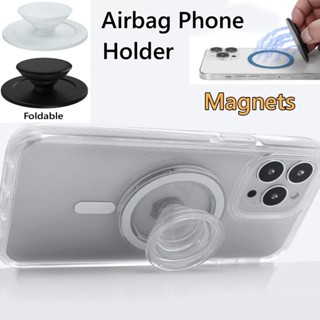 Suporte De Telefone Magsafe Com Dobrável Extensível Anel Magnético Transparente Pop Grip Metal Para iPhone 12 13 14 Pro Max Phone case