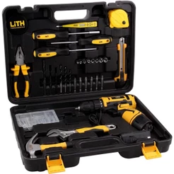 Parafusadeira Furadeira 12V Mandril 3/8" 2 Baterias Carregador Bivolt Maleta Acessórios - Lith