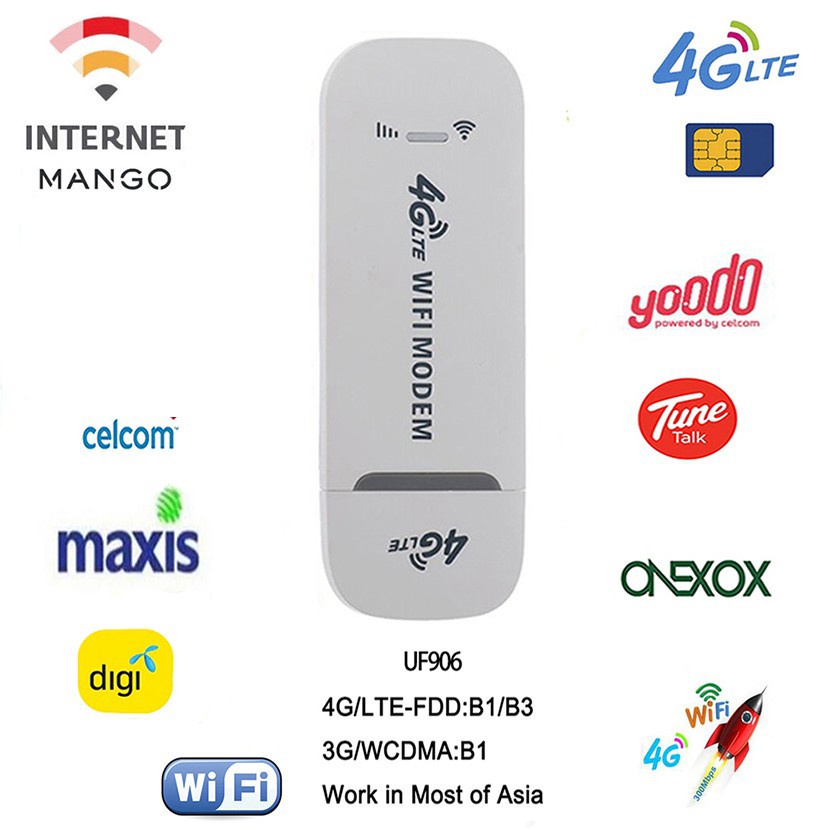 Roteador De Modem Universal 4G LTE Desbloqueado Pequeno Dongle WiFi Sem Fio 150Mbps