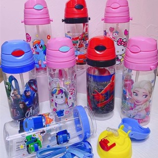 Garrafa De Água Infantil 350ml-500ml Disney Frozen Princesa Elsa Pony Kt Com Canudo