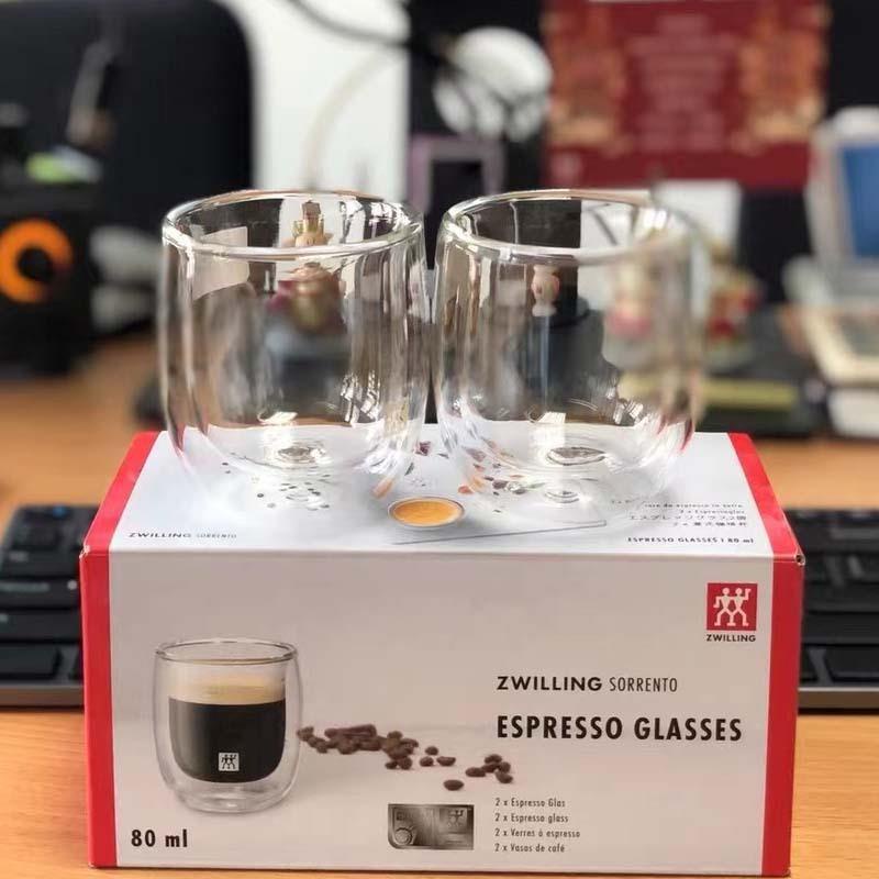 2025-Alemão Double Stander Copo de café de vidro Espresso Caneca isolada Xícara de chá Xícara de cerveja Copo de sobreme