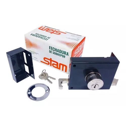 Fechadura De Portão Stam De Sobrepor 701/100 Preto