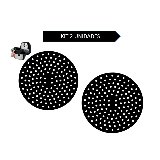Kit 2 Tapete Redondo Silicone airfryer Universal Fritadeira - Home & Living