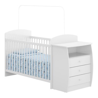 Berço Cômoda com Colchão Incluso Colinho de Mãe Multimóveis FG2951 Branco em Oferta na Shopee