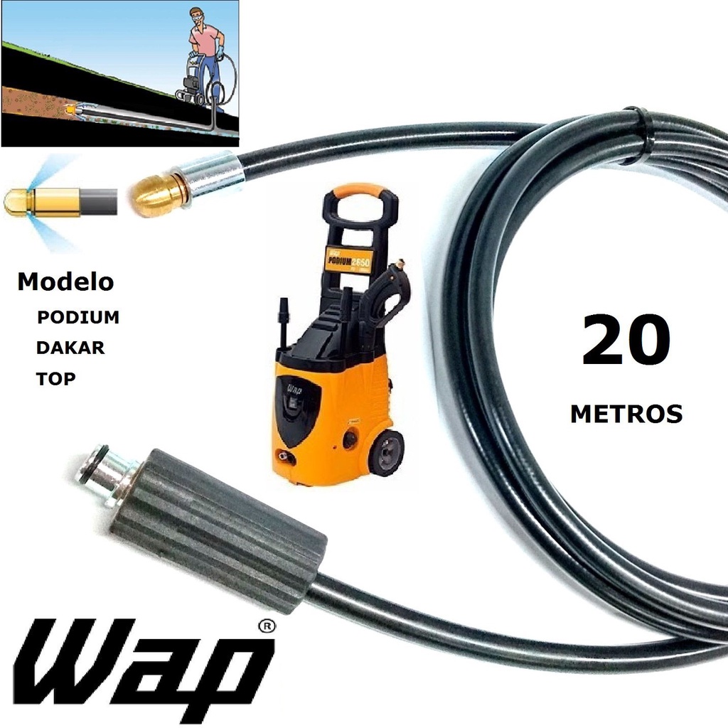 Mangueira desentupidora de tubulação WAP - 20 Metros - Wap DAKAR