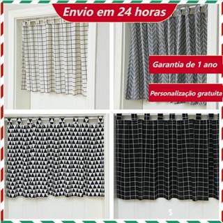 Estoque Pronto Cortinas Curtas Decorativas Cinza Pastorais Puro Branco Gaze Curto Janela Branca Cortina De Pano De Cozinha