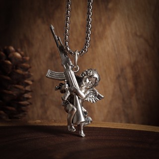 Acessórios De Hip Hop Cupido De Anjo Colar Pingente De Espingarda Para Jóias De Festa De Rua Homens E Mulheres
