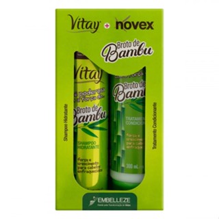 Kit Shampoo Hidratante e Tratamento Condicionante Vitay Novex Broto de Bambu 300 ml