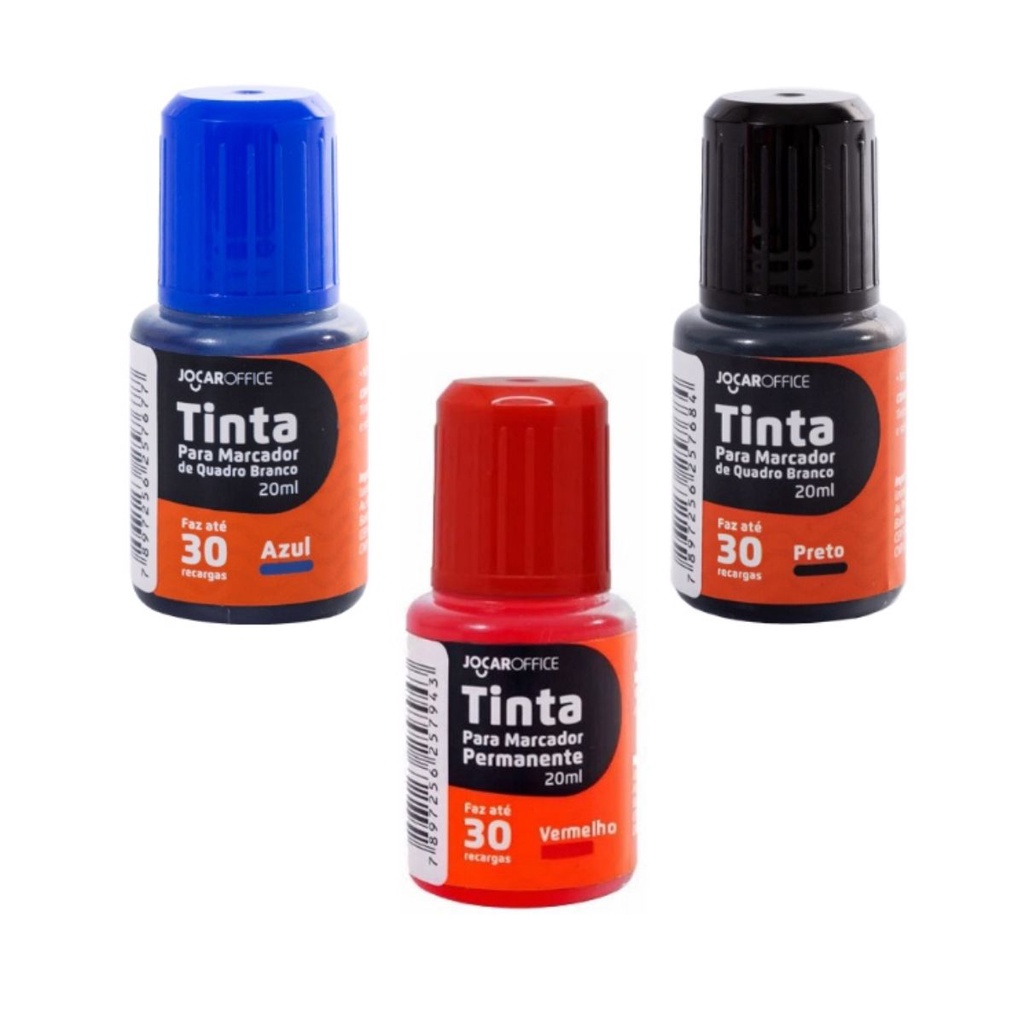 KIT 3 Refil De Tinta Para Marcadores De Quadro Branco - JOCAR OFFICE em Oferta na Shopee