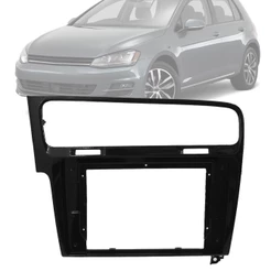 Moldura Painel 2 Din 10" Polegadas Golf MK7 2013 até 2019 Black Piano