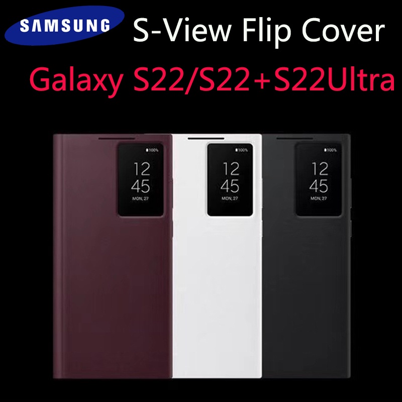 Capa De Couro Original Samsung Galaxy S22 Ultra Clear S View Para S22 + PLUS Mirror Smart Flip Case EF-ZS908