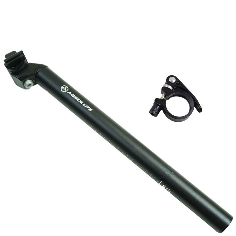 Canote Bicicleta Absolute Alumínio 27.2 ou 31.6mm x 350mm Preto Com Carrinho + Blocagem