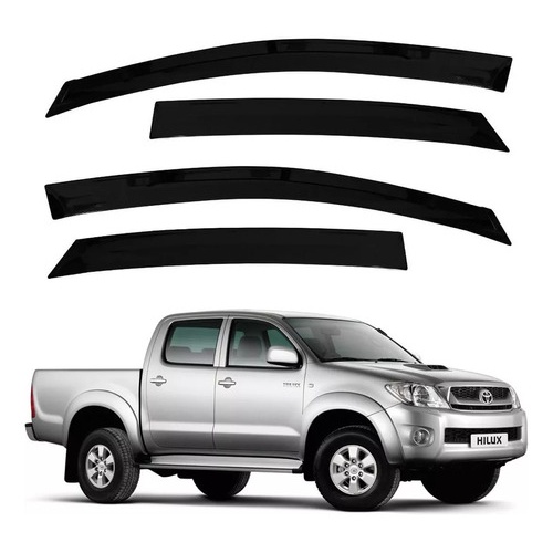Calha de Chuva Defletor Toyota Hilux Srv Pick Up 2005 a 2013 4 Portas Ecoflex
