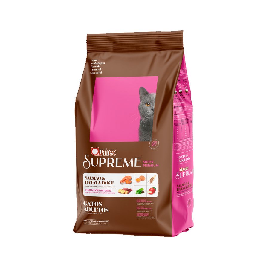 Ração Quatree Supreme Gatos Adultos Salmão e Batata Doce 10,1kg - Pets