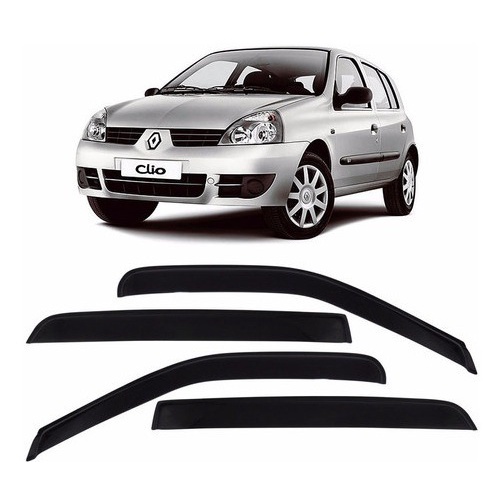 Calha De Chuva Defletor Clio 2001 A 2017 4 Portas Fume Tiger RN3685